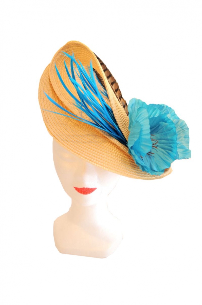 tocado flores turquesa2